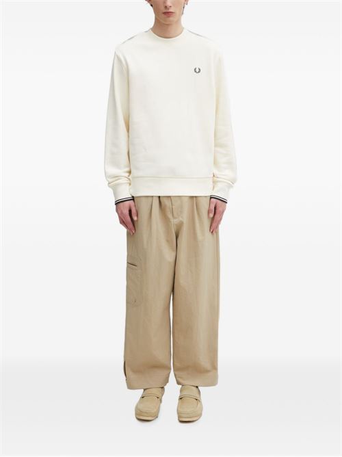 Felpa uomo Fred Perry girocollo panna basic FRED PERRY | M753584A